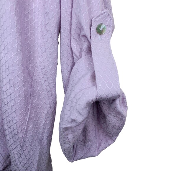 LOVESTITCH The Overtime lavender v-neck button up shirt size small - Picture 6 of 12